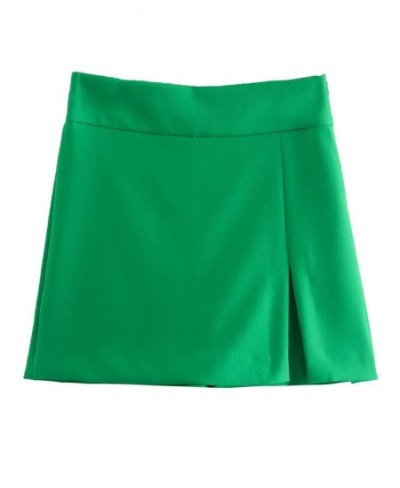 White High Waist Shorts Women Green Y2K Skirt Shorts Woman Summer Office Split Skort Fashion Streetwear Shorts for Women $33....