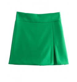 White High Waist Shorts Women Green Y2K Skirt Shorts Woman Summer Office Split Skort Fashion Streetwear Shorts for Women $33....