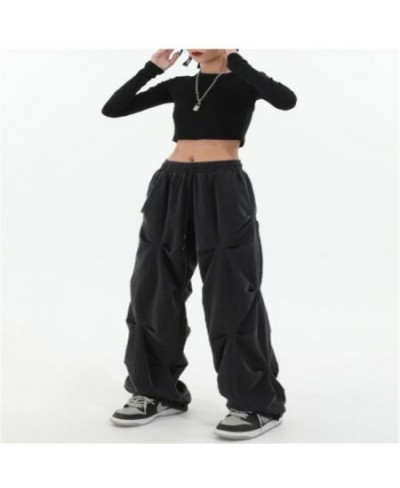 Vintage Cargo Pants Baggy Jeans Women 2023 Overalls Fashion 90s Streetwear Wide Leg High Waist Straight Y2k Trousers $46.69 -...