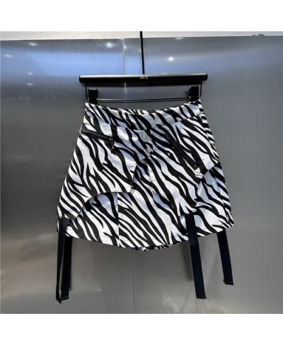 Zebra Print Casual Short Skirt Women 2023 Summer New High Waist Thin Looking Cool Graphic Skirts A- Line Sheath Skirt Femme $...