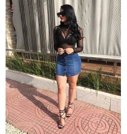 2022 New Summer Denim Short Skirt For Women Fashion Casual Button Sexy Mini Jeans Skirt S-2XL Global $33.14 - Skirts