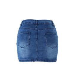 2022 New Summer Denim Short Skirt For Women Fashion Casual Button Sexy Mini Jeans Skirt S-2XL Global $33.14 - Skirts