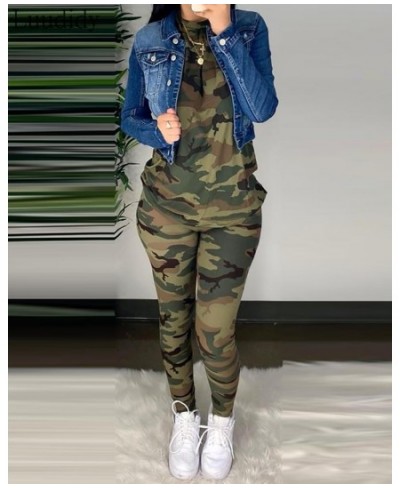 Women Fashion Elegant Casual Round Neck Camouflage Half Sleeve T-Shirt & long Pants High Waist Set $42.07 - Suits & Sets