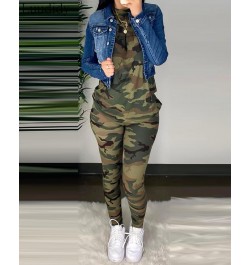 Women Fashion Elegant Casual Round Neck Camouflage Half Sleeve T-Shirt & long Pants High Waist Set $42.07 - Suits & Sets