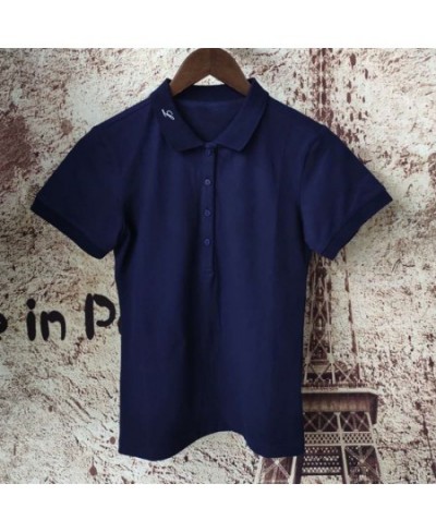 2023 High-quality Mujer Shirt Polo Shirt Comfortable Lining Chemise Femme Top Short Sleeve Cotton Dress $53.35 - Tops & Tees