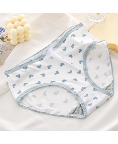 Middle Waist Breathable Underwear Women's Japanese Cute Sweet Printed Girl Student Triangle Shorts $12.07 - Underwear