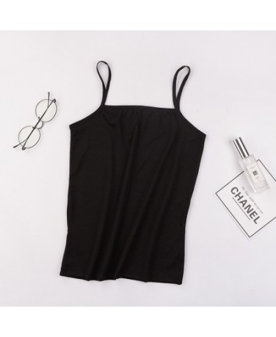 Summer Sexy Camisoles Women Crop Top Sleeveless Shirt Sexy Slim Lady Bralette Padded Tops Strap Skinny Vest Camisole $13.62 -...