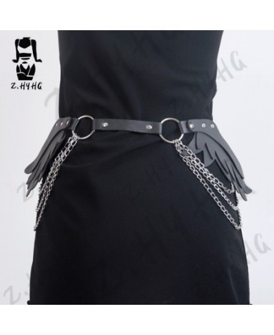 Leg Harness Women With Angel Wings Thigh Buttocks Garters Gothic Sexy Faux Leather Body Bondage Festival Outfit Sword Belt $4...