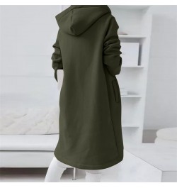 Fleece Outerwear Autumn Hooded Long Coat Women Zipper Hoodies Long Sleeve Jackets Solid Color Simple All-Match Sweatshirt $30...