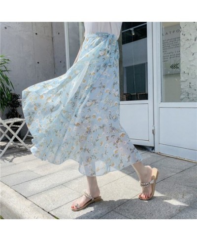 One Piece Wrapping Skirt For Womens Korean Summer Vacation Seaside Beach Skirt Broken Flower Women Clothing Mid-Skirt 195 $31...