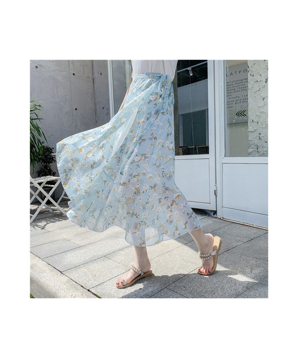 One Piece Wrapping Skirt For Womens Korean Summer Vacation Seaside Beach Skirt Broken Flower Women Clothing Mid-Skirt 195 $31...