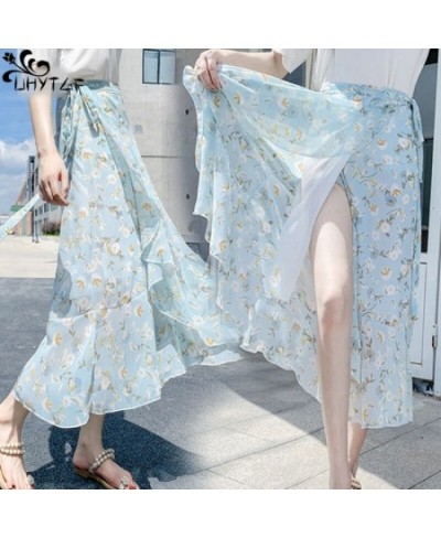 One Piece Wrapping Skirt For Womens Korean Summer Vacation Seaside Beach Skirt Broken Flower Women Clothing Mid-Skirt 195 $31...