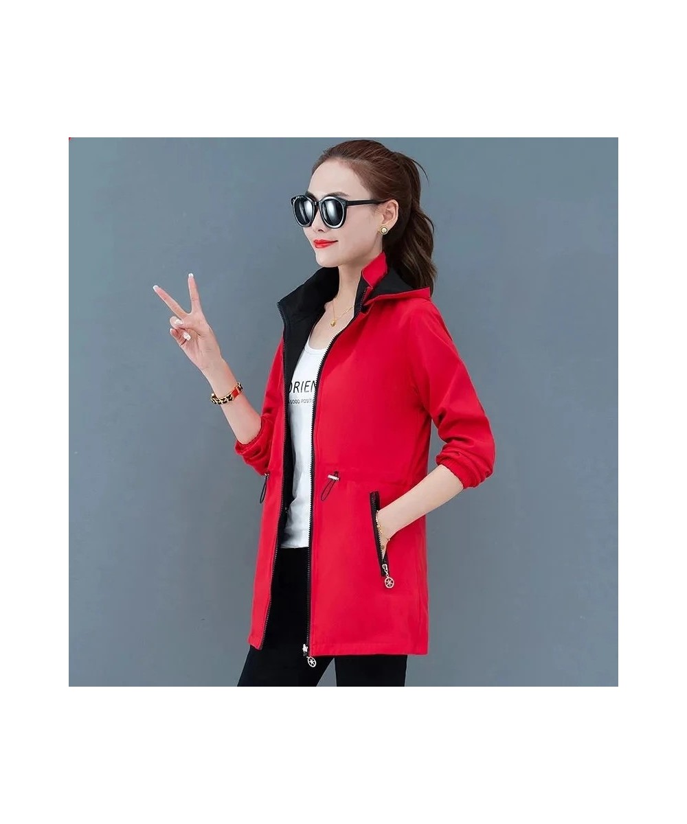 Double-Sided Windbreaker Women Autumn Coat 2023 New Spring Autumn Korean Loose Female Casual Top Hooded Trench Coat Outerwear...