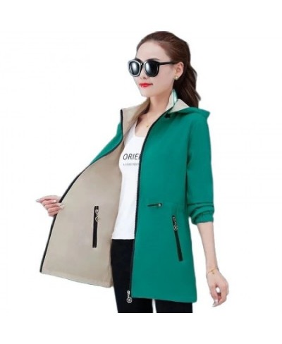 Double-Sided Windbreaker Women Autumn Coat 2023 New Spring Autumn Korean Loose Female Casual Top Hooded Trench Coat Outerwear...