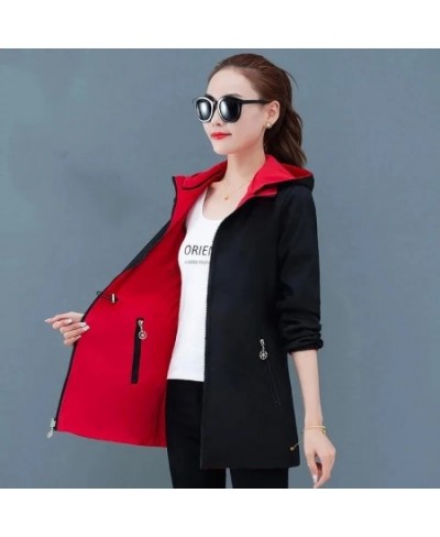 Double-Sided Windbreaker Women Autumn Coat 2023 New Spring Autumn Korean Loose Female Casual Top Hooded Trench Coat Outerwear...