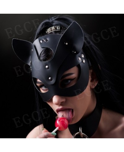 Bdsm Mask Sexy Bondage Adult Game Couples Women Leather Harness Cat Mask Fetish Costumes Party Halloween Cosplay Toys Face $1...