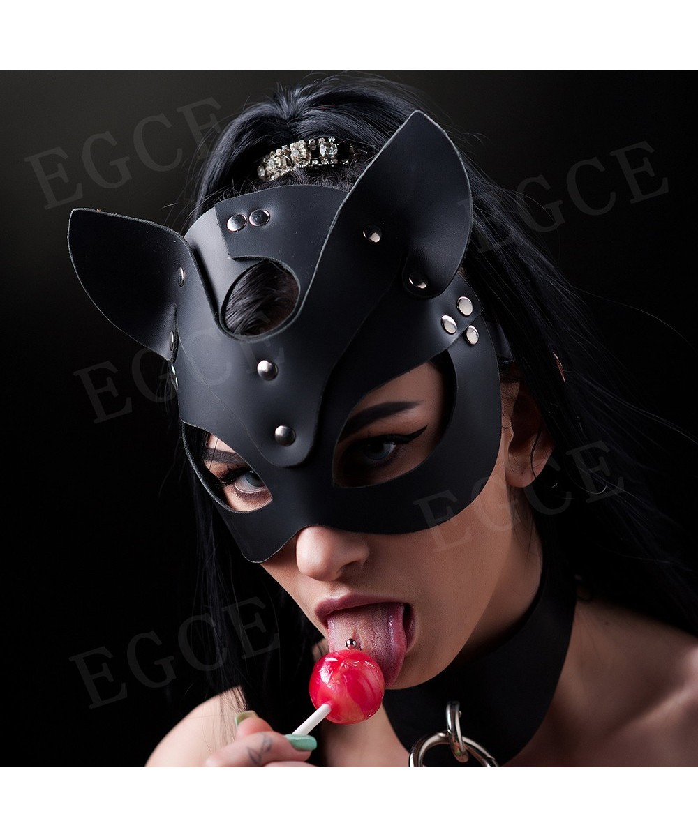 Bdsm Mask Sexy Bondage Adult Game Couples Women Leather Harness Cat Mask Fetish Costumes Party Halloween Cosplay Toys Face $1...