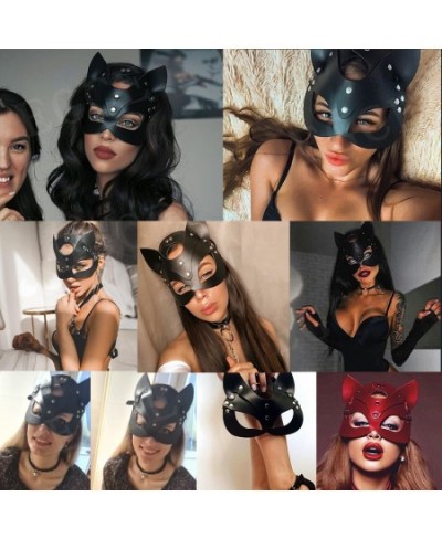 Bdsm Mask Sexy Bondage Adult Game Couples Women Leather Harness Cat Mask Fetish Costumes Party Halloween Cosplay Toys Face $1...