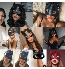 Bdsm Mask Sexy Bondage Adult Game Couples Women Leather Harness Cat Mask Fetish Costumes Party Halloween Cosplay Toys Face $1...