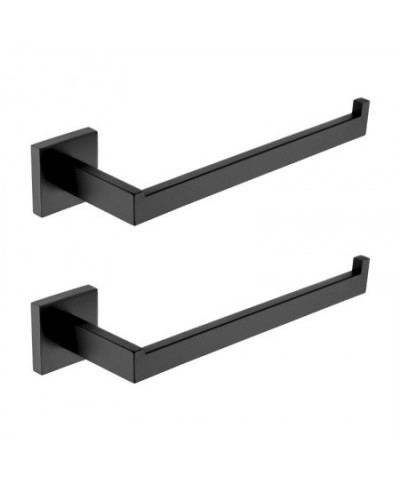 Premium Stainless Steel 4 Pieces Bathroom Hardware Accessories Set Wall Mounted Towel Bar Set Paper Holder Robe Hook Black $2...