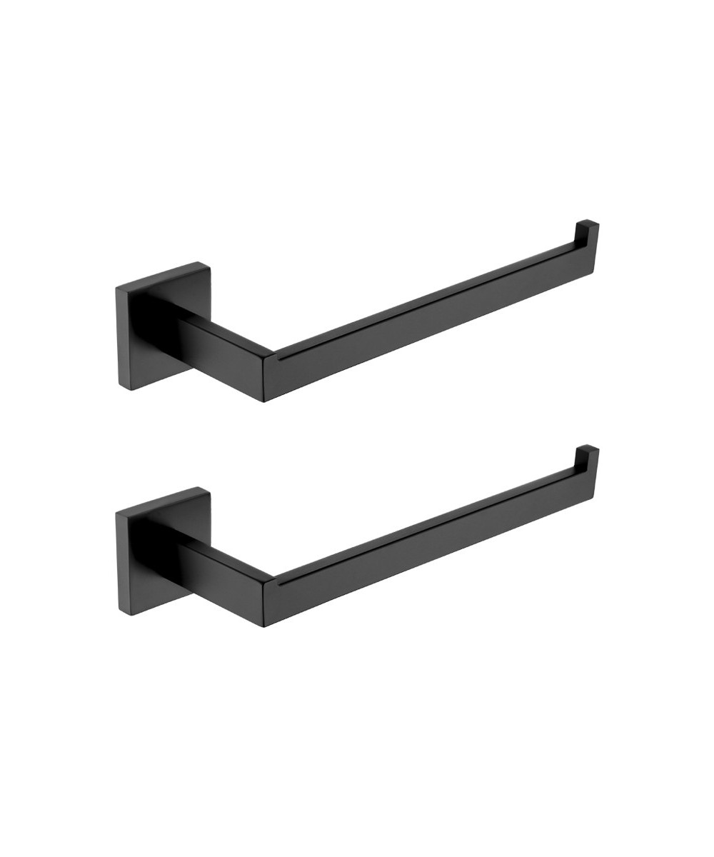 Premium Stainless Steel 4 Pieces Bathroom Hardware Accessories Set Wall Mounted Towel Bar Set Paper Holder Robe Hook Black $2...