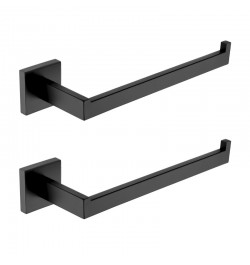 Premium Stainless Steel 4 Pieces Bathroom Hardware Accessories Set Wall Mounted Towel Bar Set Paper Holder Robe Hook Black $2...