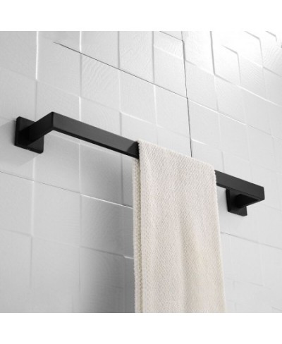 Premium Stainless Steel 4 Pieces Bathroom Hardware Accessories Set Wall Mounted Towel Bar Set Paper Holder Robe Hook Black $2...