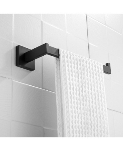 Premium Stainless Steel 4 Pieces Bathroom Hardware Accessories Set Wall Mounted Towel Bar Set Paper Holder Robe Hook Black $2...