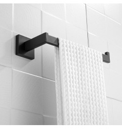 Premium Stainless Steel 4 Pieces Bathroom Hardware Accessories Set Wall Mounted Towel Bar Set Paper Holder Robe Hook Black $2...