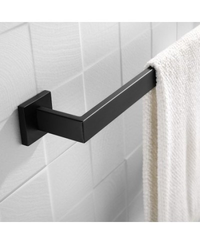 Premium Stainless Steel 4 Pieces Bathroom Hardware Accessories Set Wall Mounted Towel Bar Set Paper Holder Robe Hook Black $2...