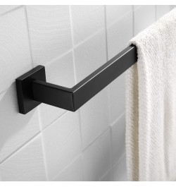 Premium Stainless Steel 4 Pieces Bathroom Hardware Accessories Set Wall Mounted Towel Bar Set Paper Holder Robe Hook Black $2...