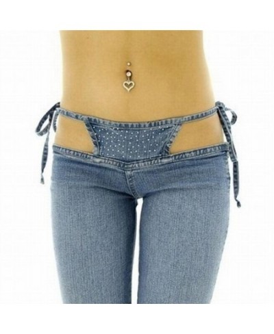 High quality Personality Women's Slim Ultra Waist Bikini Jeans Fashion Drawstring Trousers Comfortable Flares Pants $73.71 - ...