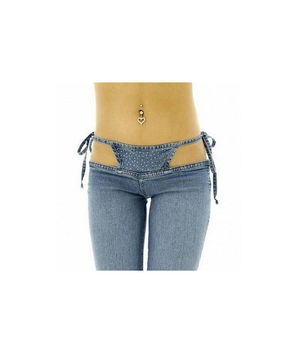 High quality Personality Women's Slim Ultra Waist Bikini Jeans Fashion Drawstring Trousers Comfortable Flares Pants $73.71 - ...