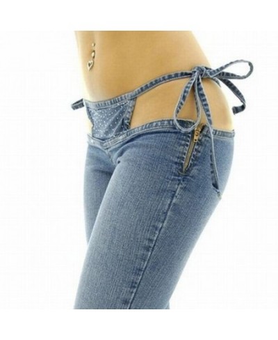 High quality Personality Women's Slim Ultra Waist Bikini Jeans Fashion Drawstring Trousers Comfortable Flares Pants $73.71 - ...