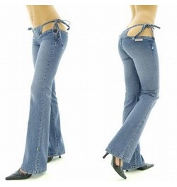 High quality Personality Women's Slim Ultra Waist Bikini Jeans Fashion Drawstring Trousers Comfortable Flares Pants $73.71 - ...