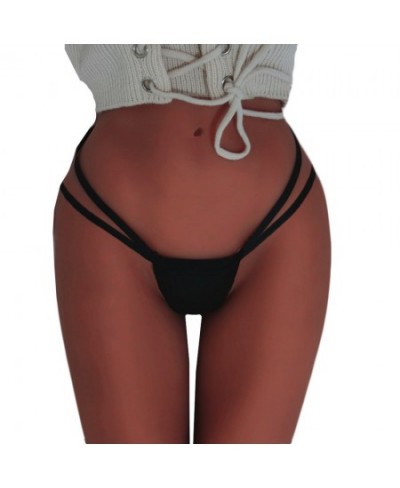 European And American Sexy Thongs Women G-String Stretch Cloth T-pants Lace Up Lady Lingerie Thin Strap Thongs Bikini Tangas ...