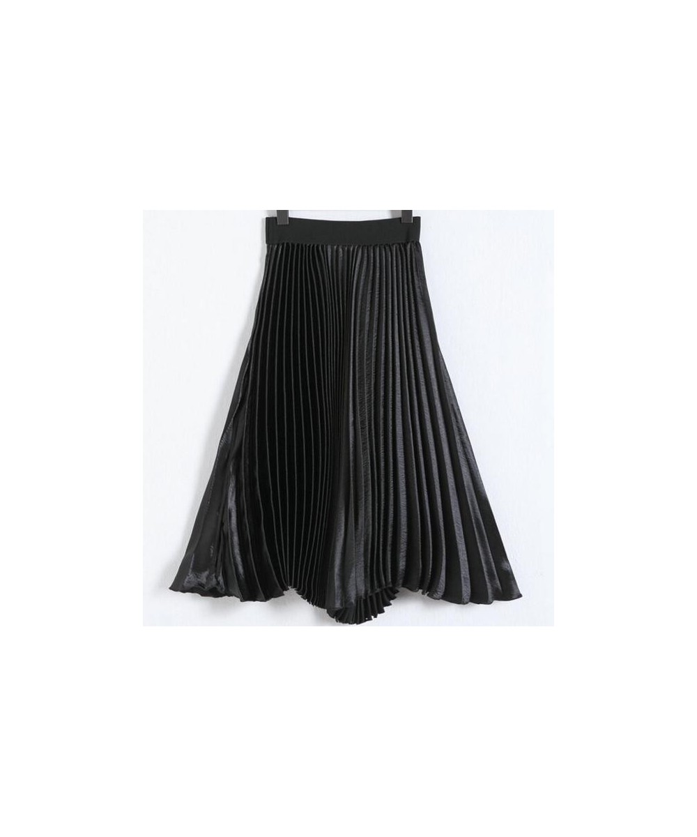 new light pleated solid color skirt female straight elastic waist $44.69 - Skirts