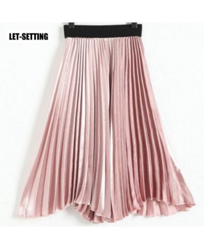 new light pleated solid color skirt female straight elastic waist $44.69 - Skirts