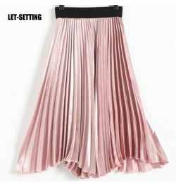 new light pleated solid color skirt female straight elastic waist $44.69 - Skirts