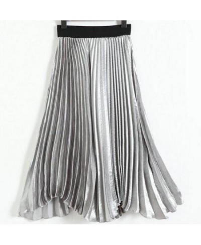 new light pleated solid color skirt female straight elastic waist $44.69 - Skirts