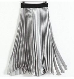 new light pleated solid color skirt female straight elastic waist $44.69 - Skirts