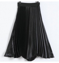 new light pleated solid color skirt female straight elastic waist $44.69 - Skirts