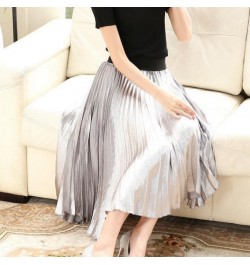 new light pleated solid color skirt female straight elastic waist $44.69 - Skirts