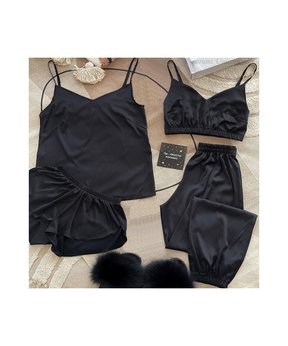 Sexy Black Wedding Robe Set Satin Sleepwear Casual Intimate Lingerie Nightgown Soft Homewear Home Clothing Gown 2023 Pajamas ...