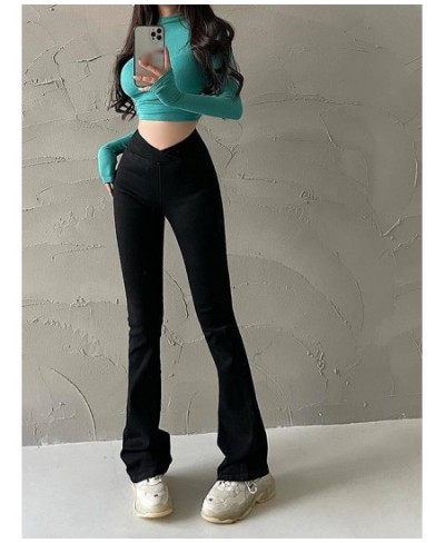 Spice Girl V Waist Trouser High Waist Tight Flare Pants Jeans Pants Fashion Korean Women Pants Bell Bottoms 2SV2 $54.19 - Bot...