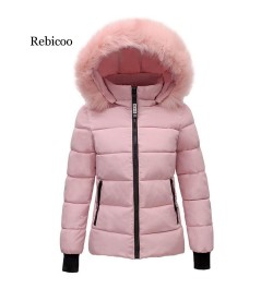 Women Faux Fur Collar Coat Down Cotton Jacket Fall Winter Thicken Warm Minimalist Hooded Outdoor Windproof Casual Coat $70.57...