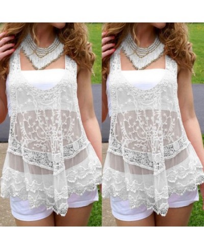 Women Lace Crochet Beachwear Cover Up Beach Summer Bathing Suit $25.94 - Blouses & Shirts