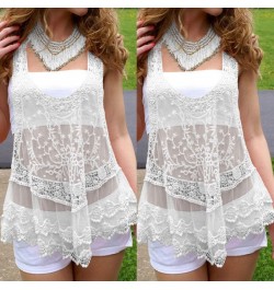 Women Lace Crochet Beachwear Cover Up Beach Summer Bathing Suit $25.94 - Blouses & Shirts