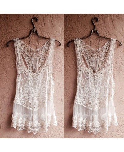 Women Lace Crochet Beachwear Cover Up Beach Summer Bathing Suit $25.94 - Blouses & Shirts