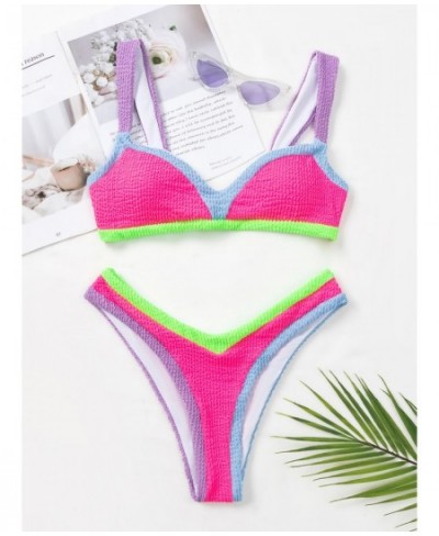 Push Up Bikinis Sexy Women Swimsuits 2023 High Waist Female Swimwear Block Color Bikini Set Swim Biquini Bathing Suit Beachwe...